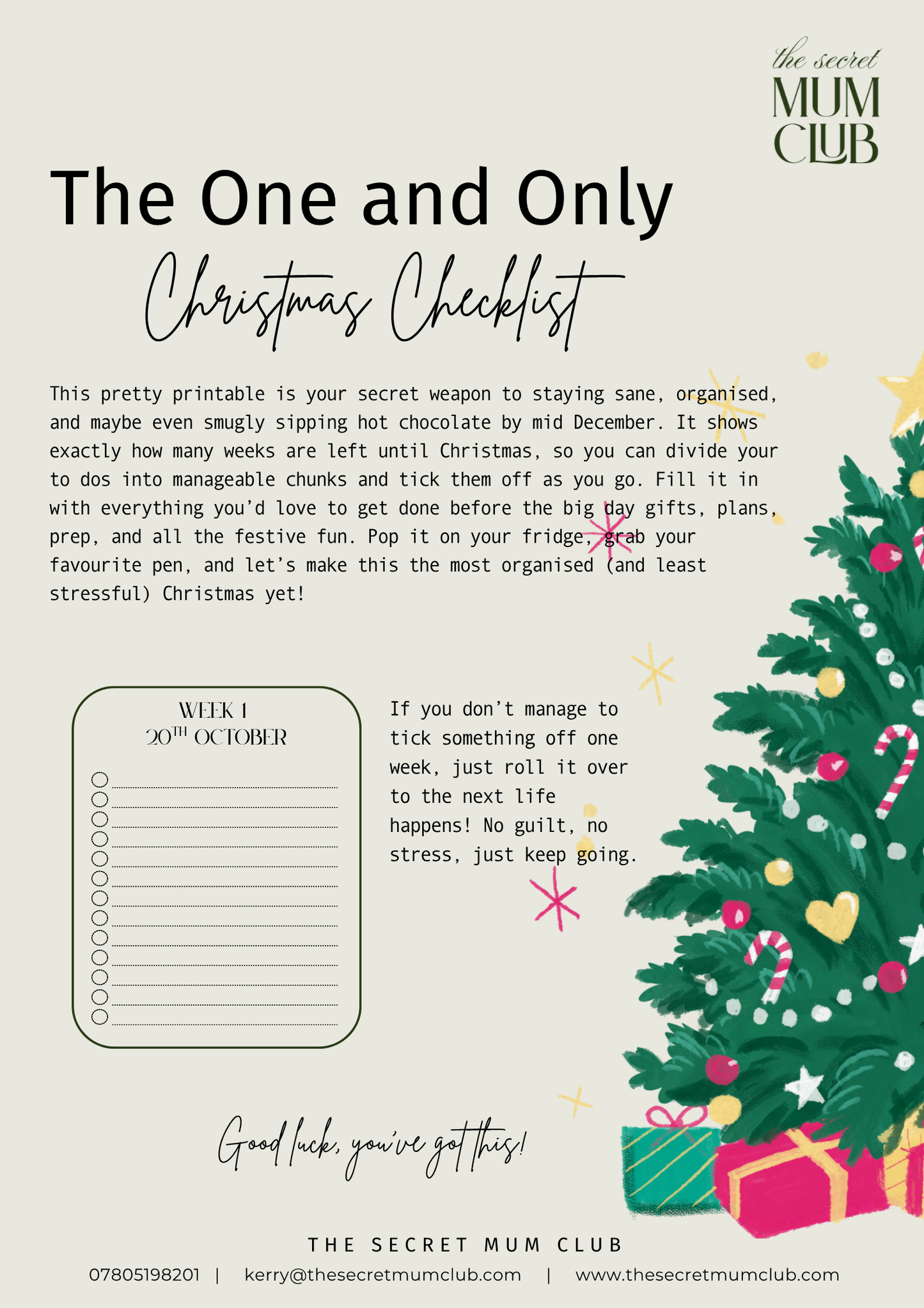 FREE Printable - Christmas Checklist Template