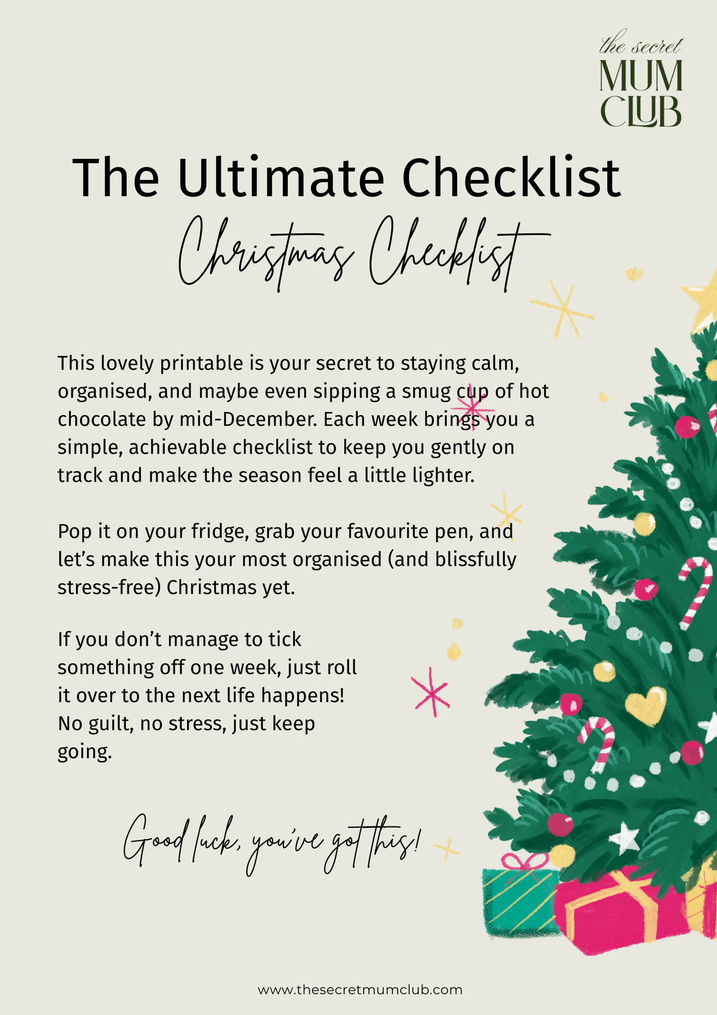 Christmas Template Checklist
